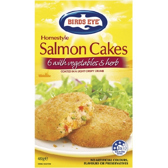 Birds Eye Salmon Cakes with Herbs and Vegetables 480g – From the Freezer