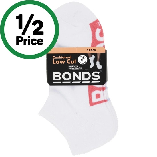 Bonds Ladies’ Cushioned Low Cut Pk 3