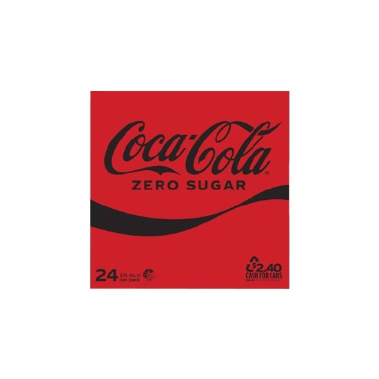 Coca-Cola Classic, No Sugar or Diet Soft Drink Can Varieties 24 x 375ml