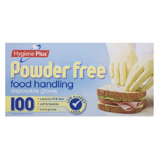 Hygiene Plus Latex Gloves Disposable Powderfree One Size Pk 100