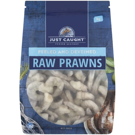 Just Caught Peeled and Deveined Raw Prawns 1 kg – From the Seafood Freezer
