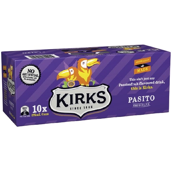 Kirks Soft Drink Can Varieties 10 x 375ml