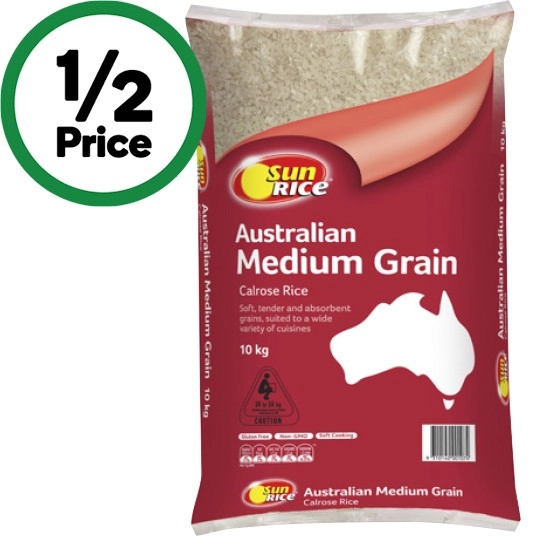 SunRice White Medium Grain Rice 10 kg