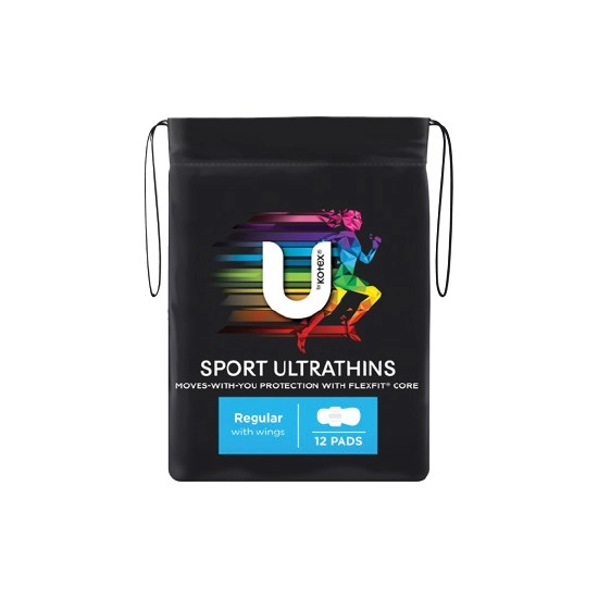 U By Kotex Sport Ultrathin Pads with Wings Pk 10-12