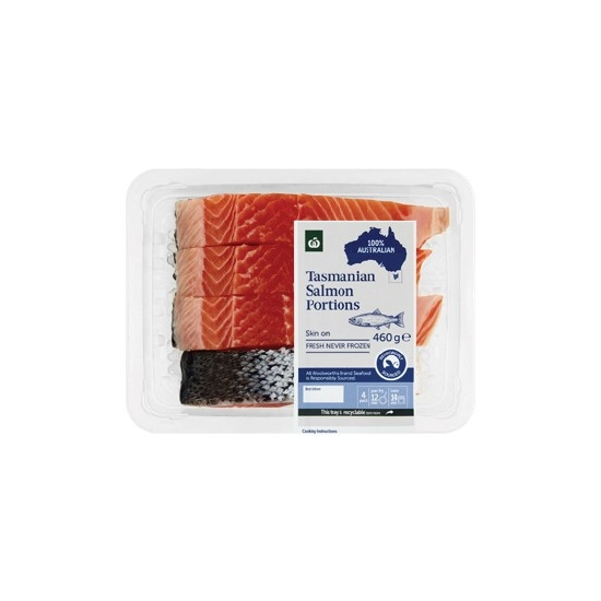 Woolworths Australian Fresh Salmon Portions Skin On 460g