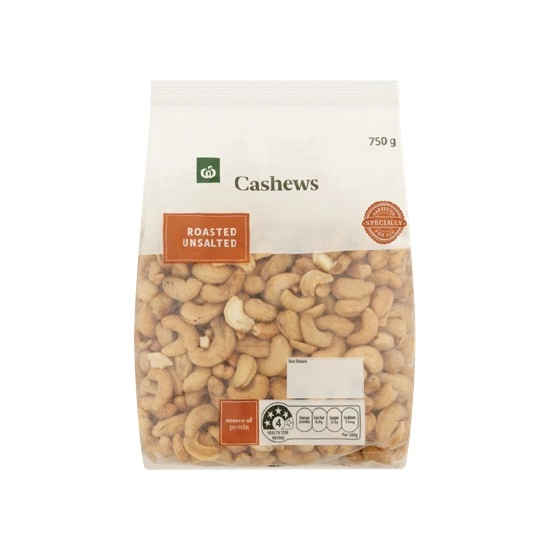 Woolworths Cashews Roasted & Salted or Unsalted 750g – Mix of Local & Imported Ingredients