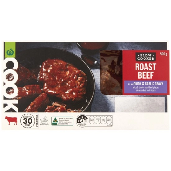 Woolworths COOK Slow Cooked Beef with Onion & Gravy 500g