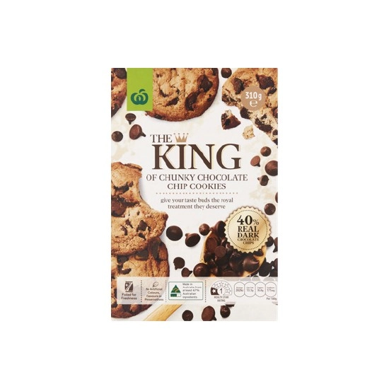Woolworths The King Of Chunky Chocolate Chip Cookies 310g
