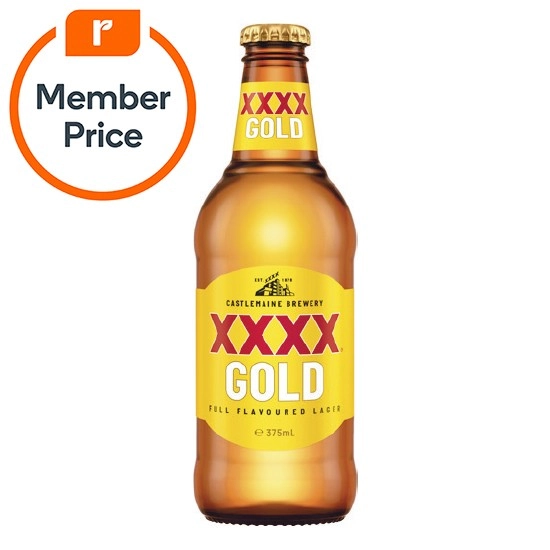 XXXX Gold Lager Bottles 24x375ml