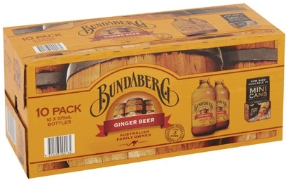 Bundaberg Brewed Ginger Beer 10x375mL