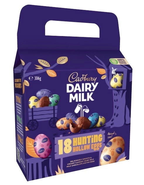 Cadbury Dairy Milk 18 Piece Egg Hunt Carry Pack 306g