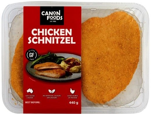Canon Foods Gluten Free Chicken Schnitzel 440g