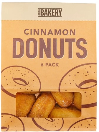 Coles Bakery Cinnamon Donuts 6 Pack