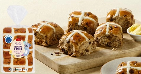 Coles Hot Cross Buns 3 Pack, 6 Pack or 9 Pack