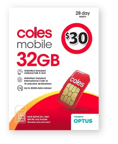 Coles Mobile $30 Prepaid SIM