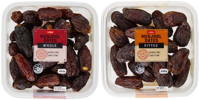 Coles Whole Medjool Dates 454g or Pitted Medjool Dates 340g