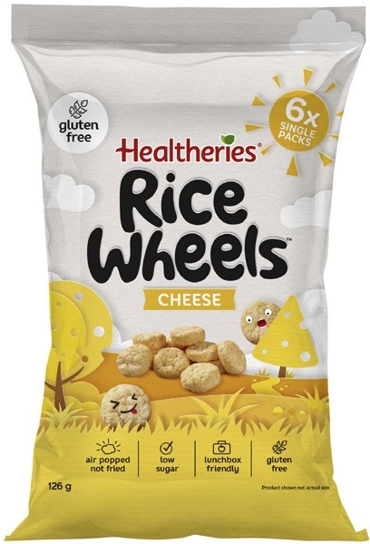 Healtheries Rice Wheels Gluten Free Lunchbox Snacks 6 Pack 126g