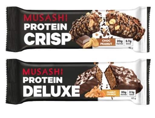 Musashi Protein Crisp or Deluxe Bar 60g