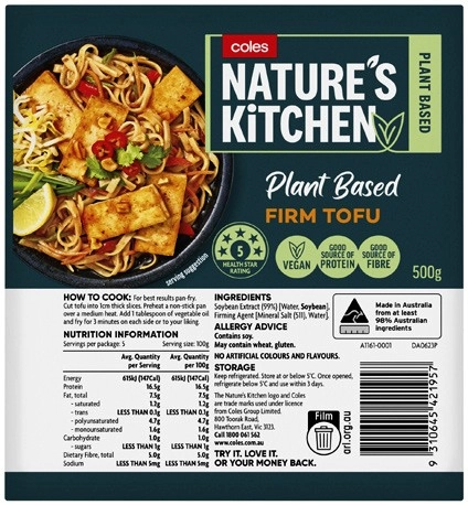 Nature's Kitchen Tofu 500g