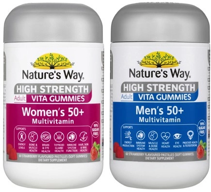 Nature's Way High Strength Vita Gummies Men's or Women's 50+ Multivitamins 60 Pack