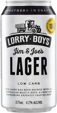 NEW Lorry Boys Low Carb Lager 24x375mL