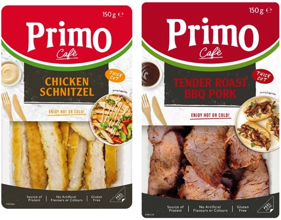Primo Cafe Chicken Schnitzel or BBQ Roast Pork 150g