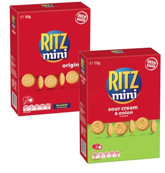 Ritz Mini Flavoured Crackers 155g-160g
