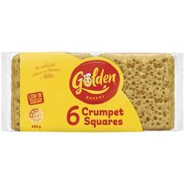 Golden Crumpet Squares  6 Pack