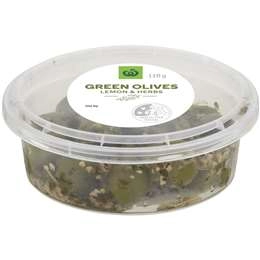 Woolworths Green Olives With Lemon & Herbs 110g