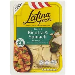 Latina Fresh Ricotta & Spinach Agnolotti Pasta 625g