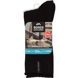 Bonds Explorer Socks Mens Black Size 6-10 Assorted Each