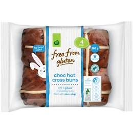 Woolworths Free From Gluten Chocolate Hot Cross Buns 4 Pack