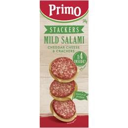 Primo Stackers Mild Salami Cheese And Crackers 50g