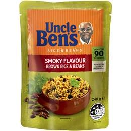 Uncle Ben's Smokey Flavour Brown Rice & Beans 240g