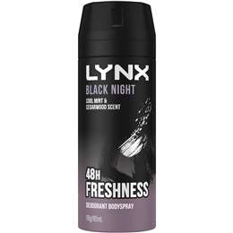 Lynx Deodorant Body Spray Black Night 48h 165ml