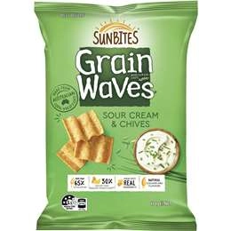 Sunbites Grain Waves Wholegrain Chips Sour Cream & Chives 170g