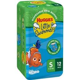 Huggies Little Swimmers Disposable Swim Nappies Small (7-12kg) 12 Pack