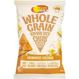 Sunrice Brown Rice Chips Farmhouse Cheddar 150g