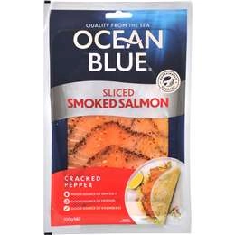 Ocean Blue Sliced Smoked Salmon Cracked Pepper 100g