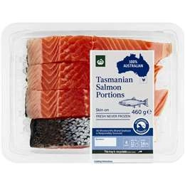 Woolworths Salmon Portions Skin On  4 Pack