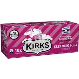 Kirks Creaming Soda Cans 375ml X10 Pack