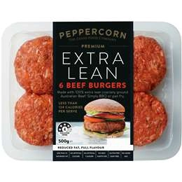 Peppercorn Beef Burger Extra Lean 500g