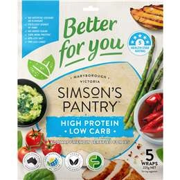 Simson's Pantry High Protein Low Carb Wraps  5 Pack
