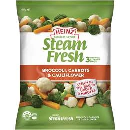 Heinz Steam Fresh Vegetables Frozen Broccoli Carrot Cauliflower 450g