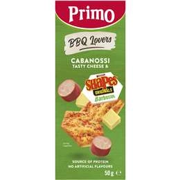 Primo Trios Cabanossi Cheese & Arnott Bbq Shapes 50g