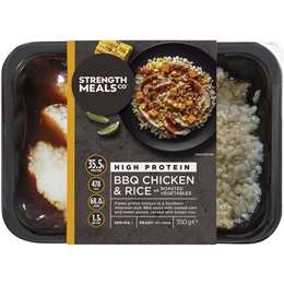 Strength Meals Co Bbq Chicken & Rice With Roasted Vegetables 350g