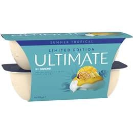 Ultimate Danone Double Cream Yoghurt Summer Tropical 115g X 4 Pack