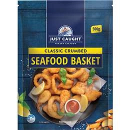 Just Caught Classic Crumbed Seafood Basket  500g