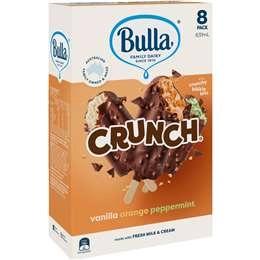 Bulla Crunch Ice Cream Orange Mint Vanilla 8 Pack