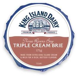 King Island Dairy Three Rivers Bay Triple Cream Brie Cheese 175g